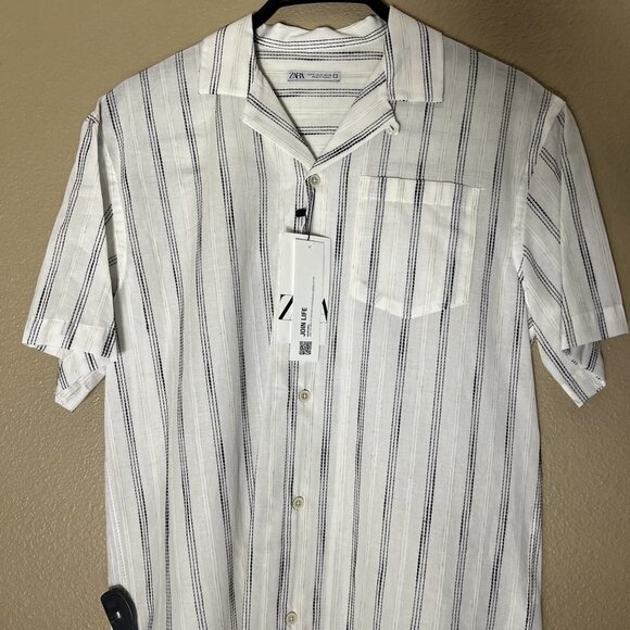 NWT ZARA TOPSTITCHED STRIPED SHIRT 3562/309 - Picture 1 of 5